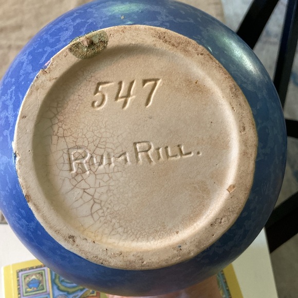 RumRill Red Wing Ball Pitcher With Dutch Blue Matte Glaze - Picture 2 of 4